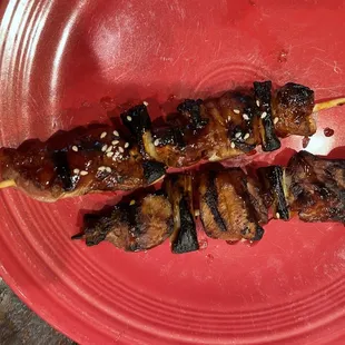 Burned yakitori