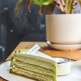 Pandan Coconut Mille Crepe Cake