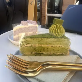 Matcha Adzuki Mille Crepe Cake