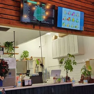 the inside of a restaurant