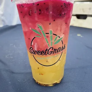 Dragon fruit sugarcane (before stirring)