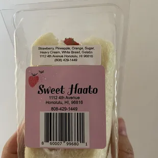 Strawberry &amp; Orange fruit sandwich, got it from Don Quijote