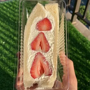 Strawberry and cream sandwich