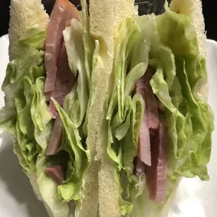Ham and lettuce
