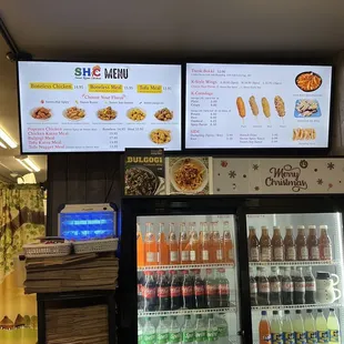 Fried chicken, corn dog, etc