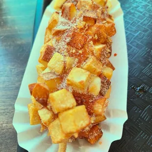 Potato half hot dog half cheese