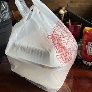 They brought our food in take-out containers as requested
