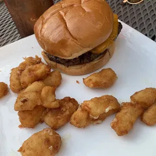 The Bar Burg with a side of Wisconsin Cheese Curds