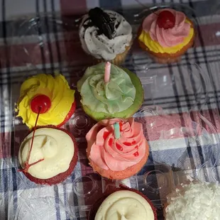 a variety of cupcakes