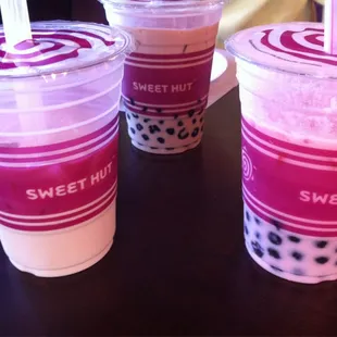 Bubble teas...strawberry was too sweet