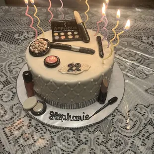 My daughters make up cake