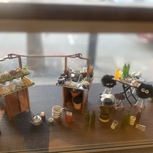 Cute little mini objects on a shelf