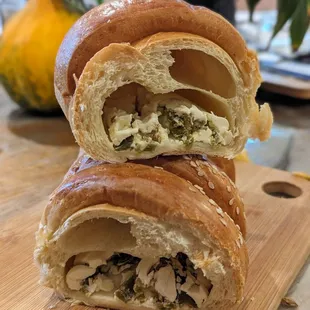 Cross section of the jalapeno cheese bread