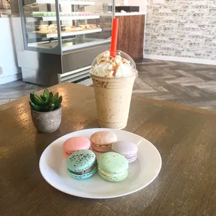 Macarons and Butterfinger milkshake made with Dulce de Leche ice cream. It&apos;s truly a Sweet Intensity!!! @sweetintensitytx