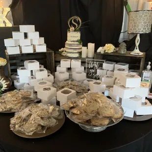 Dessert table! And they were all individually wrapped! So perfect!