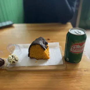 Brigadeiros, carrot cake, guarana
