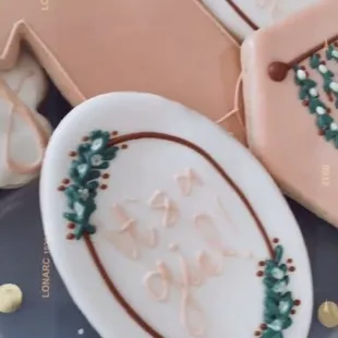 decorated cookies on a plate