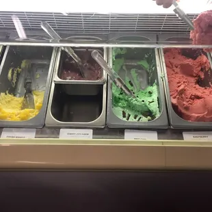 a variety of ice creams