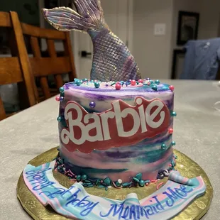 Mermaid Barbie Theme Cake