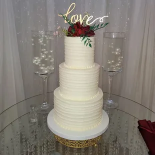 a wedding cake on a table