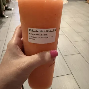 Grapefruit green tea slush