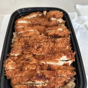 Chicken katsu on fried rice