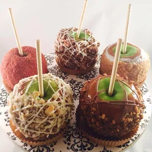 a variety of caramels