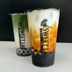Matcha &amp; Brown Sugar Milk Tea with boba