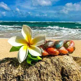 Sour LiHing Gummy Bracelet with plumeria accent