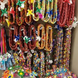 Yummy Gummy Lei display and Gourmet Candy Bouquets