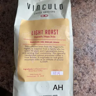 Locally roasted Ethiopian Coffee. 7/10 on taste