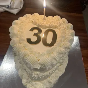 a birthday cake with a lit candle
