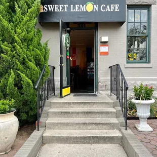 the entrance to the building