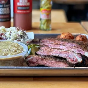 Ribs / BBQ Hash / Potato Salad / Hush Puppies / Pickles