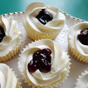 Cheesecake Cupcake sized- blueberry and cherry