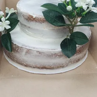 Semi Naked Wedding Cake. 2 D Tier.