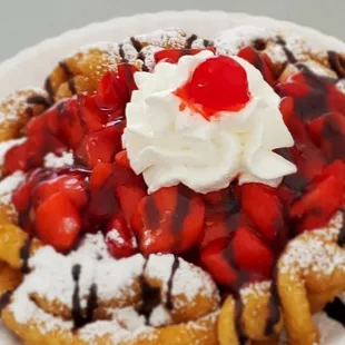 Strawberry Supreme Funnel Cake