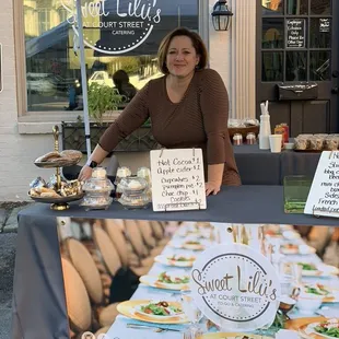 a woman selling food