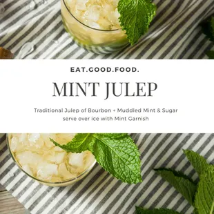 a glass of mint julep