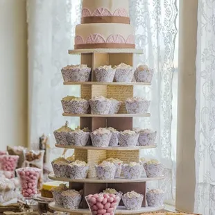 Cake and cupcakes , stand made by Sweet Lips