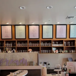 menus on the wall