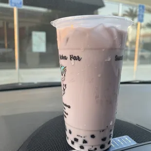 Taro with honey boba