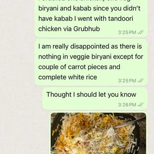 Veggie biryani