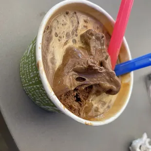 Chocolate Affogato - this is low level gelato at best. It has ice chunks inside of it.