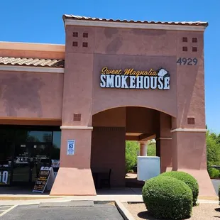 the front of the building