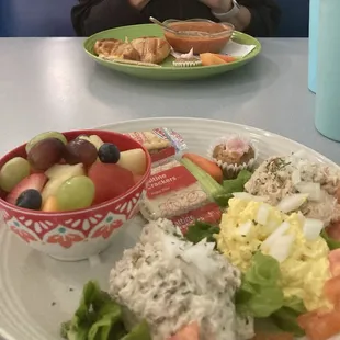 Soup/grilled cheese. Triple salad.