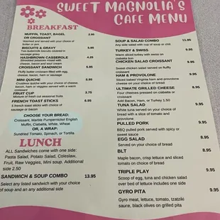 menu