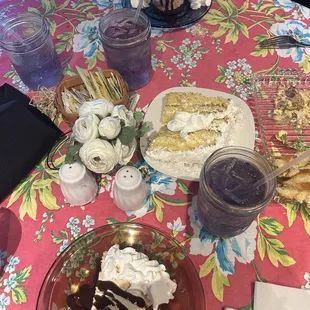 Deserts of the day: Peanut butter pie, coconut cake, chocolate mousse pie