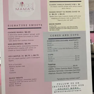 Yummy menu