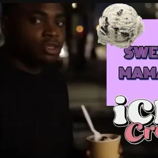 The cookie and cream ice cream